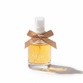 Story by Rabel perfume bottle on white background